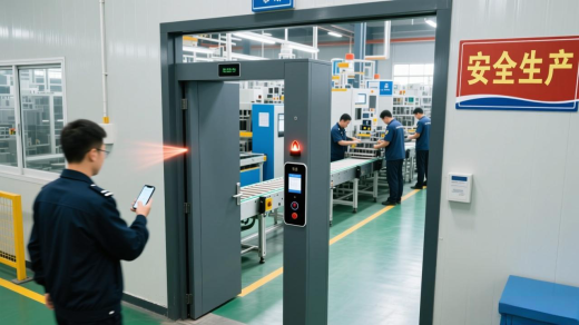 人臉識別+手機識別安檢門系統在工廠應用